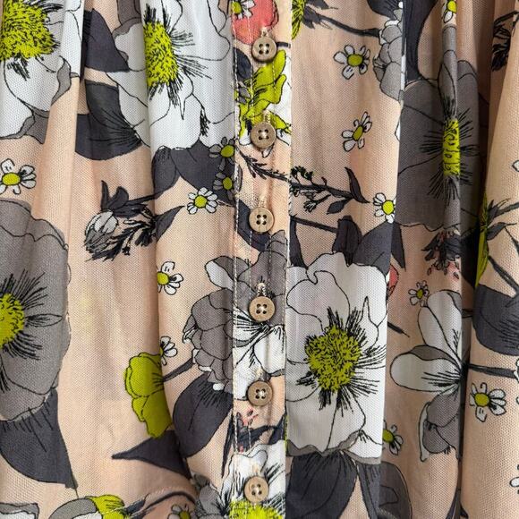 Free People floral top pleated babydoll lightweight XS - Picture 5 of 8